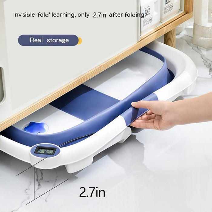 Portable Folding Baby Bath with Temperature Sensing